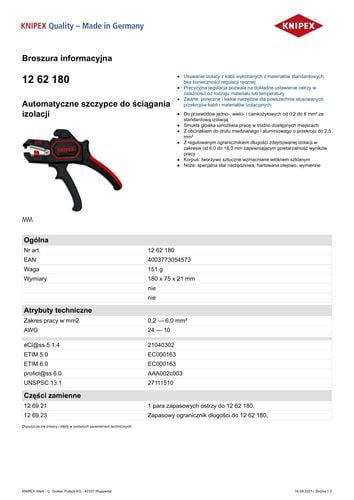 szczypce automatyczne do ściągania izolacji strippers - kn 12 62 180 na Arena.pl
