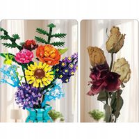 KLOCKI KWIATY BUKIET KWIATÓW DO BUDOWANIA SKŁADANIA KREATYWNE WAZONIE DIY