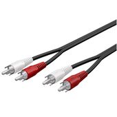 Kabel audio stereo 2xRCA do 2xRCA cinch czarny 20.0m niklowane wtyki Goobay