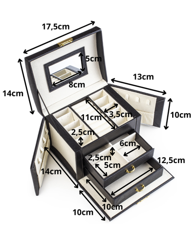 Kuferek Na Biżuterię Z Lusterkiem Pojemna Szkatułka Do Przechowywania na Arena.pl