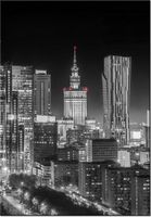 100 70CM OBRAZ PŁÓTNO WARSZAWA NOCĄ PŁÓTNO RAMA