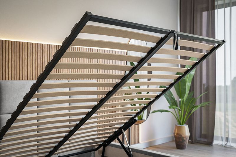 Łóżko tapicerowane LUX 7 140x200 ze Stelażem i pojemnikiem zdjęcie 10