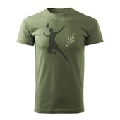 Koszulka Badminton z badmintonem do badmintona męska khaki REGULAR S