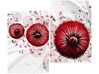 80CM 70CM 2 ELEME OBRAZ RAMA CZERWONE DMUCHAWCE 5 DRUK ŚCIENNY PŁÓTNO