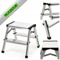 PODEST DRABINA DOMOWA ALUMINIOWA DRABINKA 2 STOPNIOWA DWUSTRONNA