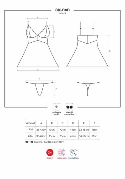 810-Bab Babydoll Ze Stringami Obsessive S/M zdjęcie 5