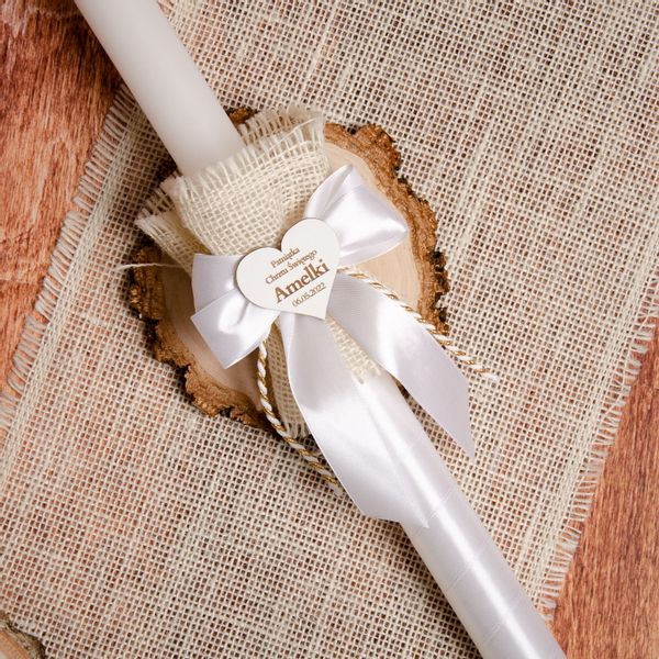 Świeca do Chrztu Świętego boho z personalizacją SC-13B zdjęcie 3