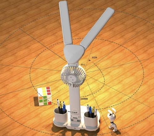 Lampka LED biurkowa z wentylatorem zegarem i wyświetlaczem 7w1 biała na Arena.pl