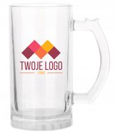 Kufel szklany 470 ml z nadrukiem TWOJE LOGO NAPIS gadżet firmowy