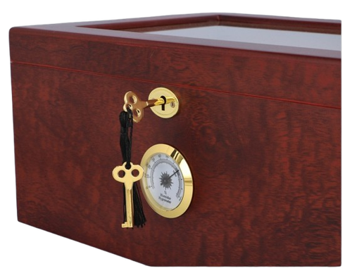 Humidor z Drewna Cedrowego Przeszklona Pokrywa Zamek z Kluczykiem na Arena.pl