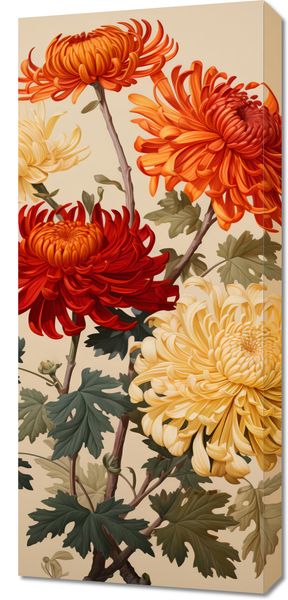 Obraz 40x90cm Tańczące Chryzantemy zdjęcie 1