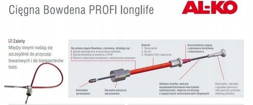 LINKA HAMULCOWA przyczepy CIĘGNO BOWDENA przyczepki lawety AL-KO 1130/1326 na Arena.pl