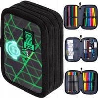 PIÓRNIK SZKOLNY TRZYKOMOROWY POTRÓJNY Z WYPOSAŻENIEM DLA CHŁOPCA