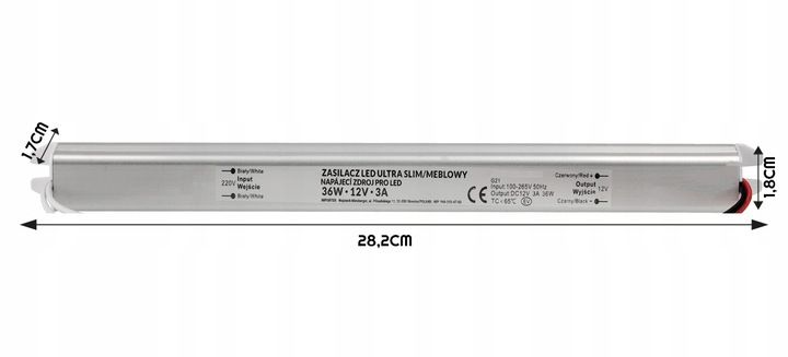 Zasilacz LED Ultra Slim 3A 36W 12V zdjęcie 2