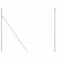 Ogrodzenie z słupkami Srebrny 1.5 x 25 m Stal