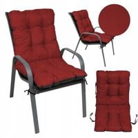 Dekoracyjna PODUSZKA NA KRZESŁO wodoodporna OGRODOWA DO SIEDZENIA bordowa