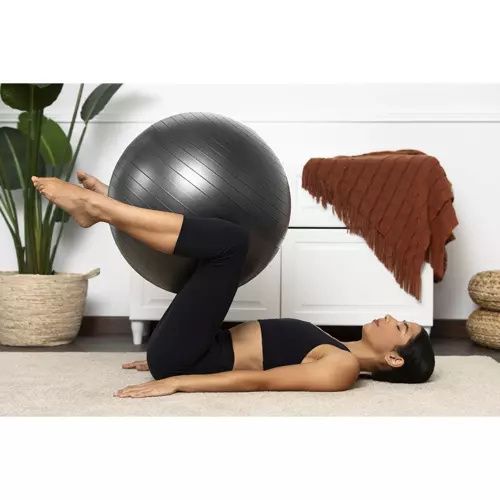 19182 Piłka do Ćwiczeń Refabilitacyjna do KOrekcji Postawy 65cm Czarna na Arena.pl