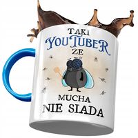 Kubek Błękitny Dla Youtubera Mucha Nie Siada Z Nadrukiem Ze Zdjęciem