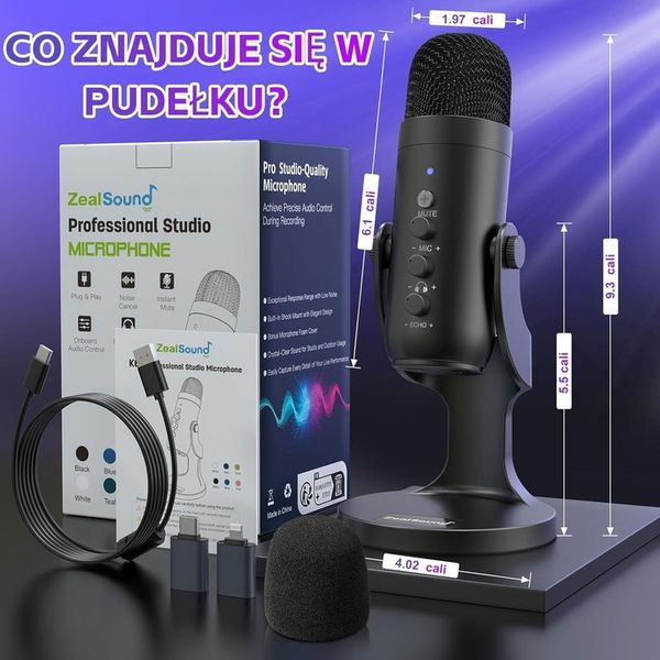 Mikrofon USB do gier, nagrywania streamingu do IPHONE, PC, PS5 PS4 ANDROIDA zdjęcie 7
