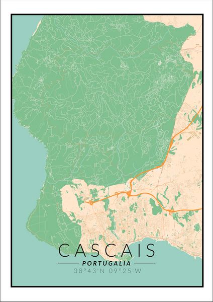 Cascais mapa kolorowa - plakat 70x100 cm zdjęcie 1