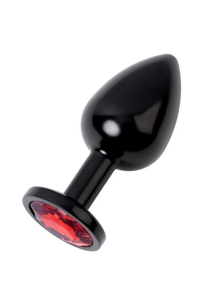 Black Anal Plug Toyfa Metal,With A Ruby Colored Gem zdjęcie 2