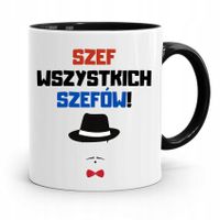 Kubek Czarny Dla Szefa Szef Wszystkich Szefów Z Nadrukiem Ze Zdjęciem