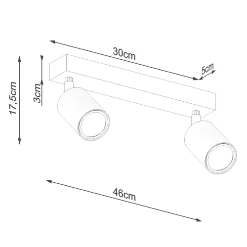 Plafon VERDO 2 biały na Arena.pl