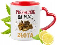 Kubek Czerwony Z Uszkiem W Kształcie Serca Dla Przewoźnika Na Prezent