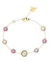 Bransoletka damska złota Guess cyrkonia kółko 18cm