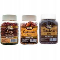 Zestaw: Anyż Gwiazdki 120g, Cynamon laski 120g, Goździki całe 200g