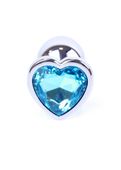 Plug-Jewellery Silver  Heart Plug- Light Blue