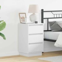 Szafka Nocna z Biały 39 x 34.5 x 65 cm Materiał drewnopochodny