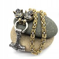 NASZYJNIK Męski MŁOT THORA Wilki GRUBY 118