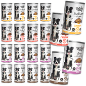 MOKRA KARMA DLA PSA TufTuf puszka kawałki mięsne MIX SMAKÓW ZESTAW 20x415g