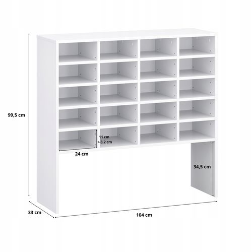 Regał na obuwie buty szafka kolor biały 104x100x33 na Arena.pl