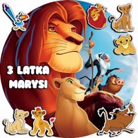 OPŁATEK NA TORT 30CM - THE LION KING KRÓL LEW + IMIĘ + GRATIS! 24CM 26CM