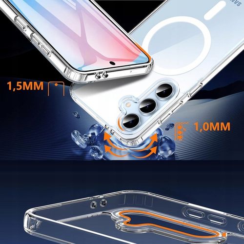 Etui do SAMSUNG Galaxy S25 5G do MagSafe WZMACNIANE 360° CLEAR CASE + SZKŁO na Arena.pl