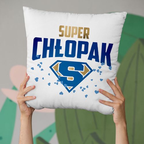 Super chłopak  - poduszka z nadrukiem na Arena.pl