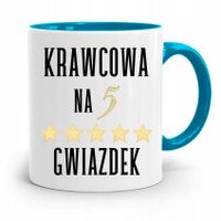 Kubek Błękitny Krawcowej Krawca Na 5 Gwiazdek Z Nadrukiem Ze Zdjęciem