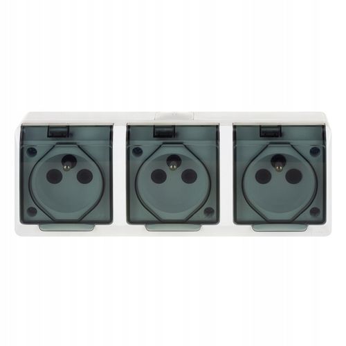 HERMES BIAŁY GNIAZDO NT 3X Z/U Z KLAPKĄ DYMNĄ IP44 ZACISKI ŚRUBOWE 16A na Arena.pl