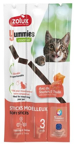 Miękki przysmak dla kotów - Pałeczka Zolux Yummies Łosoś i Pstrąg 3x5g na Arena.pl