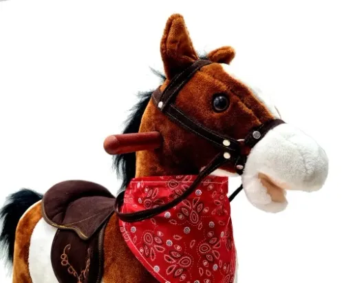 ŚPIEWAJĄCY KOŃ NA BIEGUNACH 74cm DUŻY BUJANY KONIK na Arena.pl