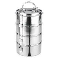 Menażka Obiadowa Piętrowa do Przenoszenia Żywności Posiłków Stalowa 4x900ml