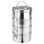 Menażka Obiadowa Piętrowa do Przenoszenia Żywności Posiłków Stalowa 4x900ml