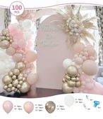 Girlanda balonowa biało-różowa, 100 szt. baby shower urodziny