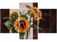 90X60CM OBRAZ SŁONECZNIKI INACZEJ TRZY OBRAZY