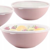 OKRĄGŁY POJEMNIK Z POKRYWKĄ NA ŻYWNOŚĆ ZAMYKANA MISKA 24CM PLASTIKOWY 2L