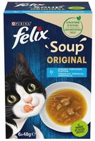 Zestaw pysznych zup dla kota - płynna karma Felix Soup Rybne Smaki 6x48g