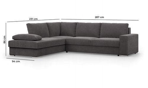 NAROŻNIK VELANO CIEMNY ZIELONY Rogówka KANAPA Rozkładana z Funkcją Spania na Arena.pl