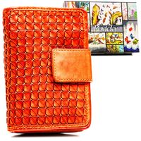 portfel damski zamykany na zatrzask w pomarańczowym kolorze - rovicky